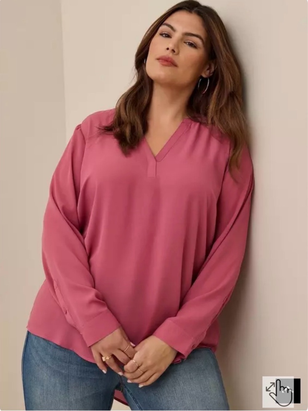 Torrid Women’s Long-Sleeve V-Neck Blouse